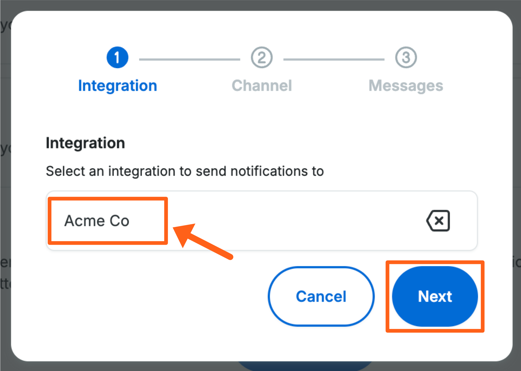 Screenshot of the Notification Settings page in the WP Engine User Portal showing where to select a Slack workspace to push notifications to.