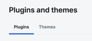 Screenshot of an environment's Plugins and Themes page in the WP Engine User Portal showing the tabs to toggle between plugins and themes